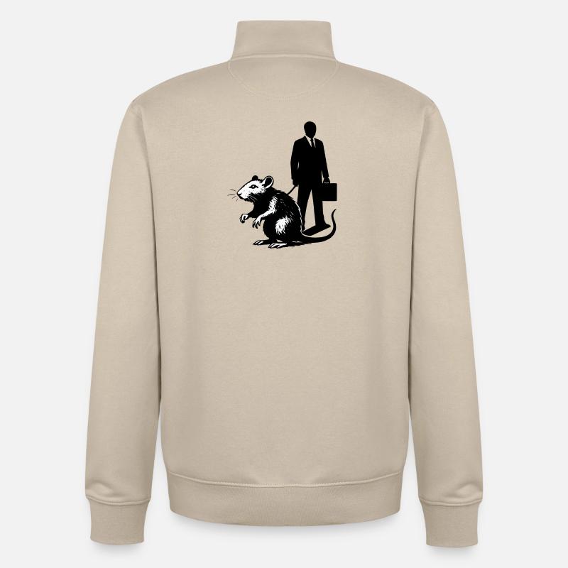 Le rat comme animal de compagnie - Sweat zippé unisexe en coton bio Stanley/Stella - beige crème