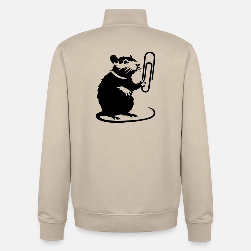 Le rat comme étalon de bureau - Sweat zippé unisexe en coton bio Stanley/Stella - beige crème
