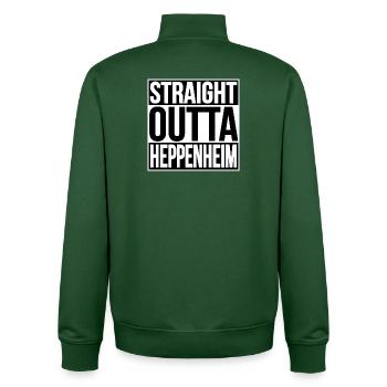 Straight Outta Heppenheim - Unisex Organic Zip Sweatshirt by Stanley/Stella - bottle green - Back - AI Model Male 185 dark (185cm)