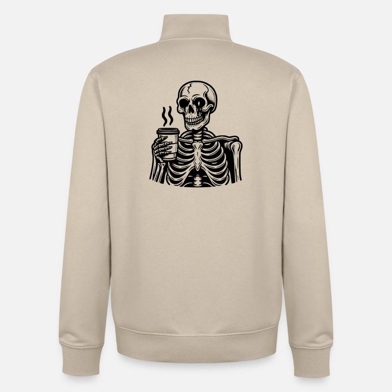 Dead Inside but Caffeinated - Unisex Organic Zip Sweatshirt by Stanley/Stella - desert dust