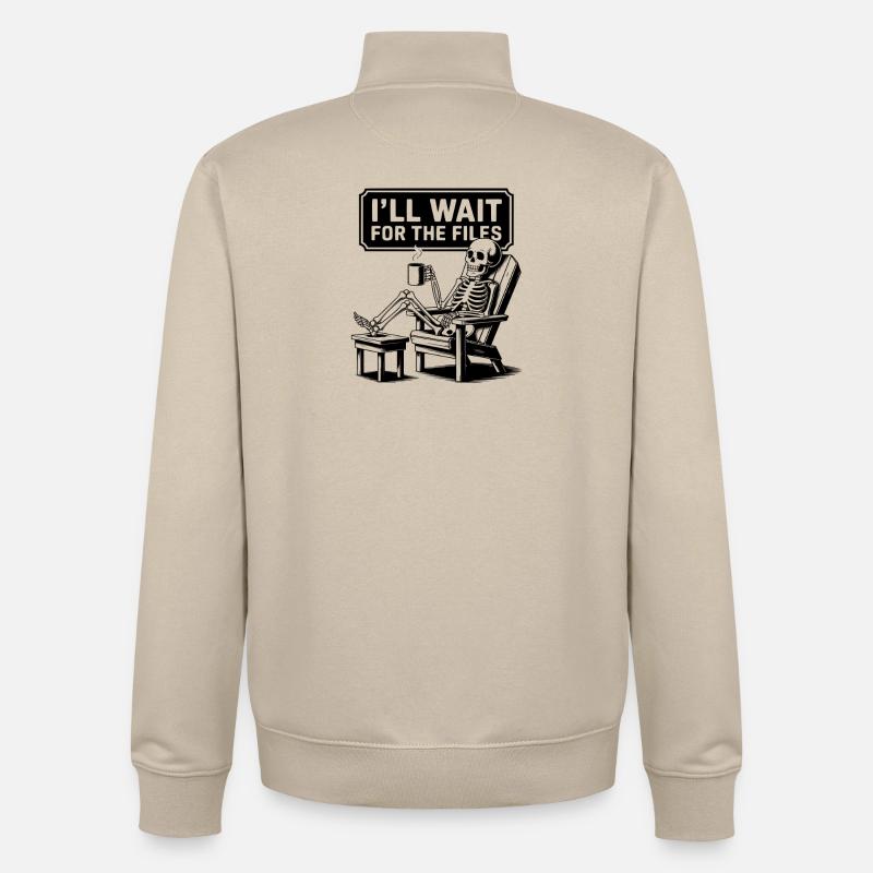  Waiting Skeleton Meme Project Manager Office - Unisex Organic Zip Sweatshirt von Stanley/Stella - Cremebeige