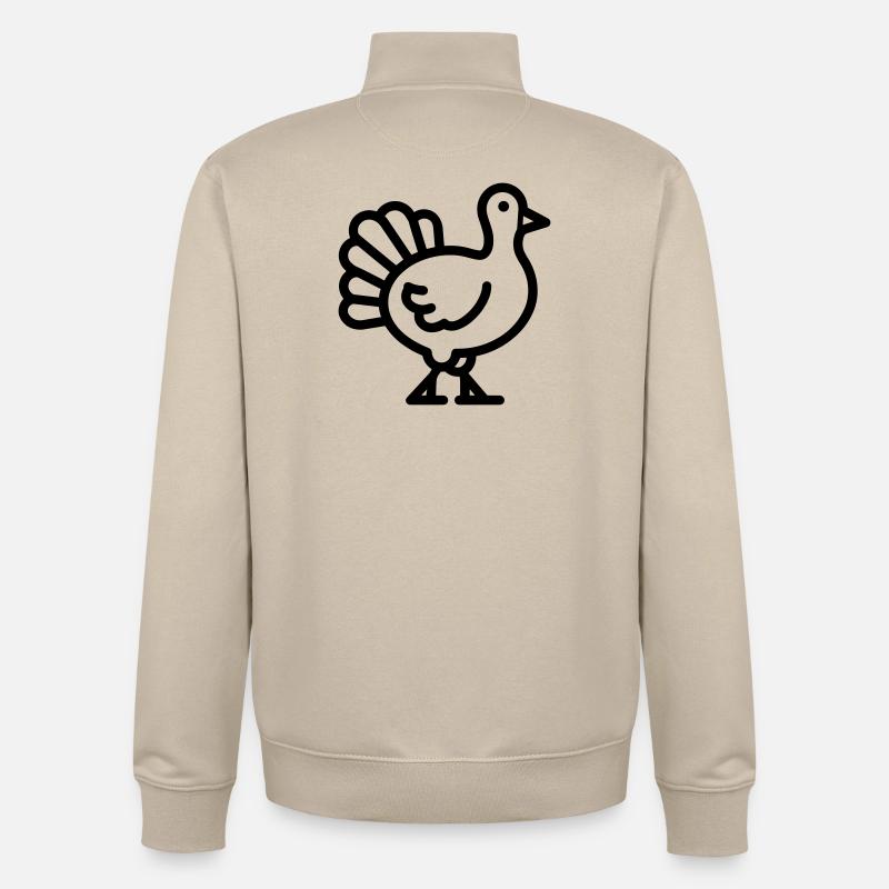 Dinde - Sweat zippé unisexe en coton bio Stanley/Stella - beige crème