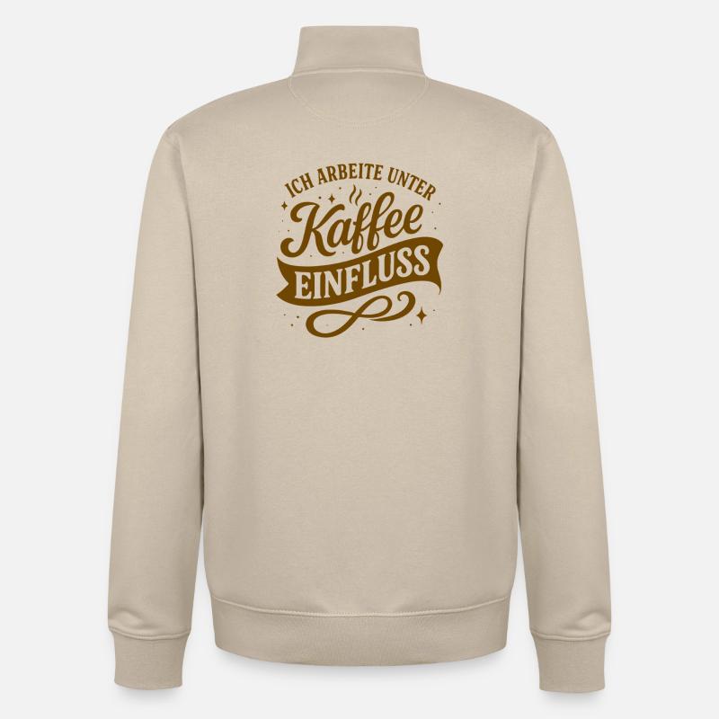 Je travaille sous l’influence du café - Sweat zippé unisexe en coton bio Stanley/Stella - beige crème