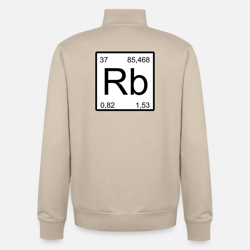 Rubidium Symbol Typography Design - Unisex Organic Zip Sweatshirt by Stanley/Stella - desert dust