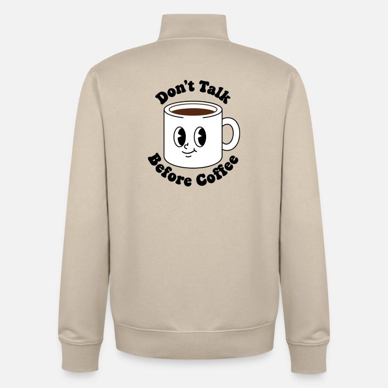 Mug à café kawaii visage - Sweat zippé unisexe en coton bio Stanley/Stella - beige crème