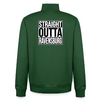 STRAIGHT OUTTA REVENSBURG - Unisex Organic Zip Sweatshirt von Stanley/Stella - Flaschengrün - Hinten - AI Model Male 185 dark (185cm)