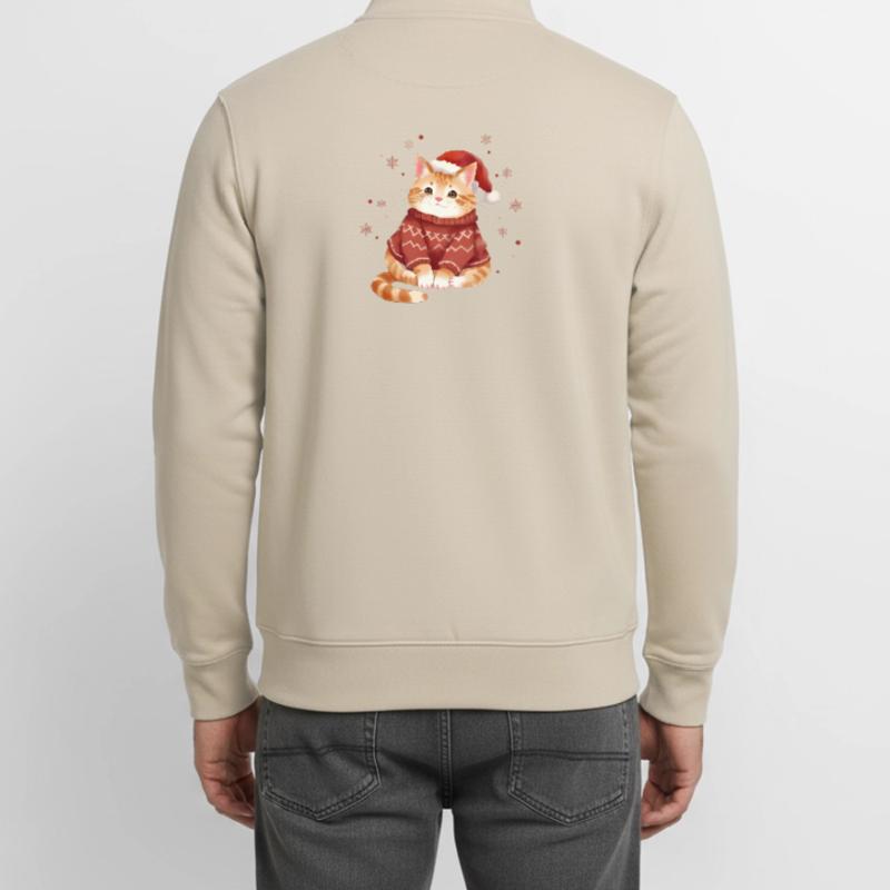 Conception de pull de Noël chat confortable Sweat zippé unisexe en coton bio Stanley/Stella