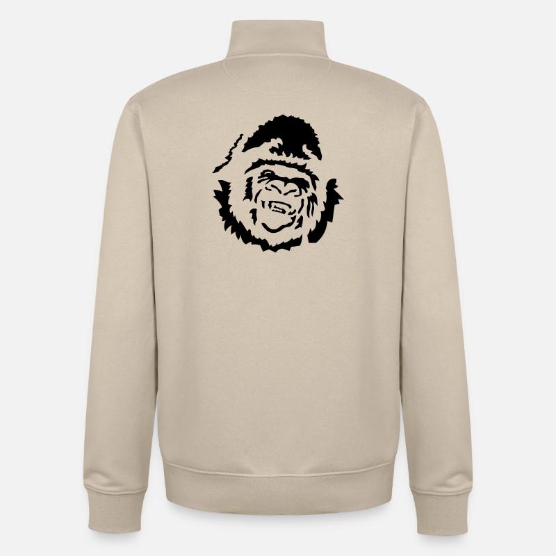 Gorille - Sweat zippé unisexe en coton bio Stanley/Stella - beige crème