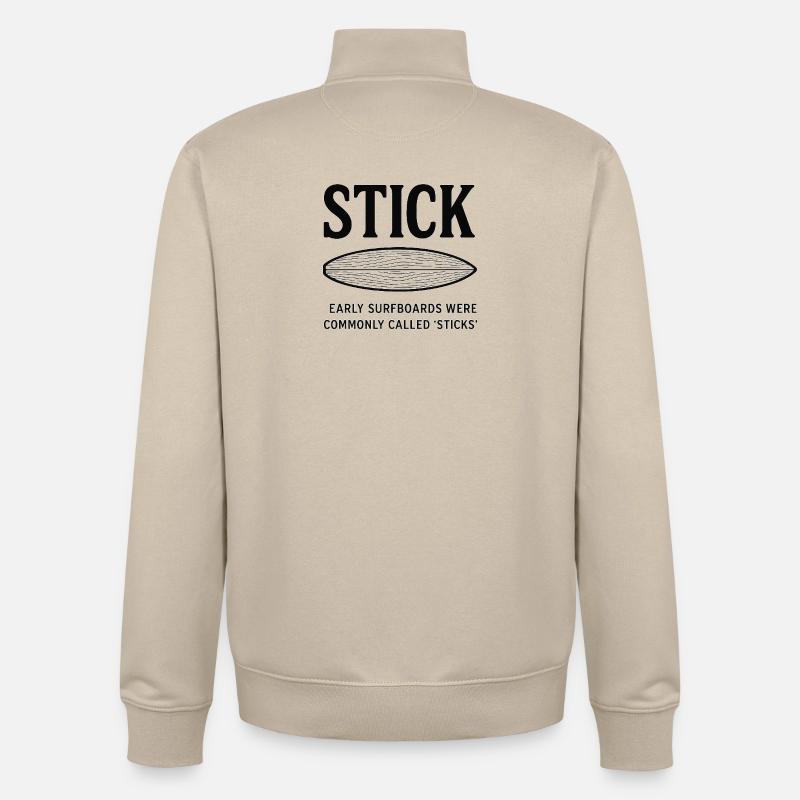 Les premiers bâtons de planches de surf - Sweat zippé unisexe en coton bio Stanley/Stella - beige crème