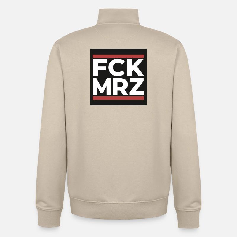 FCK MRZ – Antifaschistisches Statement Shi - Unisex Organic Zip Sweatshirt von Stanley/Stella - Cremebeige