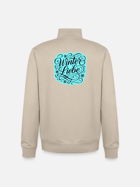 Winter Liebe Herz Winterlich - Unisex Organic Zip Sweatshirt von Stanley/Stella - Cremebeige