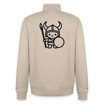 guerrier - Sweat zippé unisexe en coton bio Stanley/Stella - beige crème - Dos - AI Model Male 185 dark (185cm)