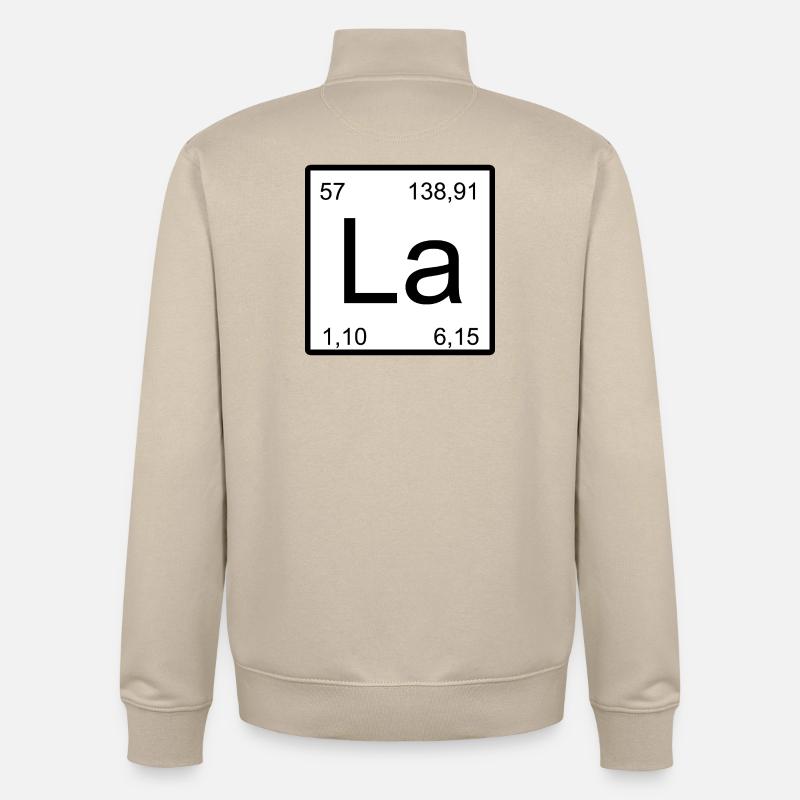 La Element Graphic Lanthanum Style - Sweat zippé unisexe en coton bio Stanley/Stella - beige crème