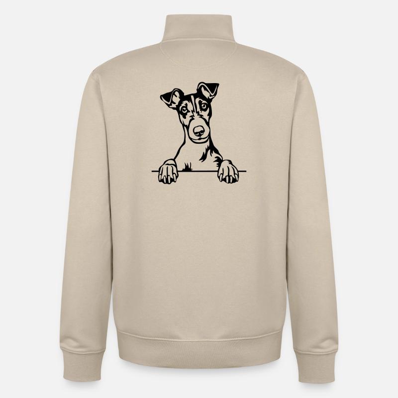 Tête de Fox Terrier - Sweat zippé unisexe en coton bio Stanley/Stella - beige crème
