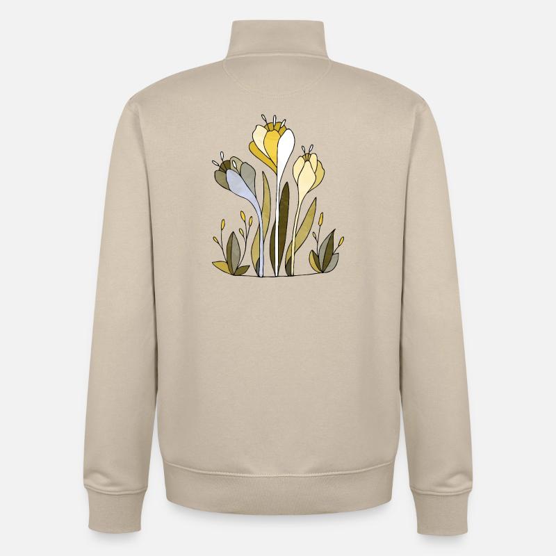 Blumen - Unisex Organic Zip Sweatshirt von Stanley/Stella - Cremebeige