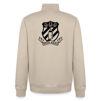 Beste Mama – Wappen mit Schnuller & Piratenflasche - Unisex Organic Zip Sweatshirt von Stanley/Stella - Cremebeige - Hinten - AI Model Male 185 dark (185cm)