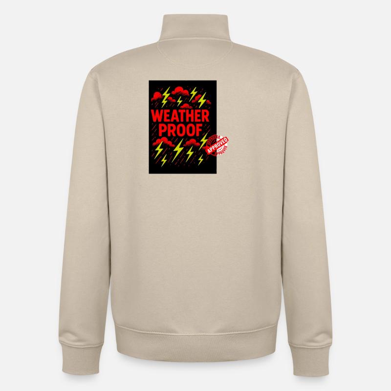 Conception graphique résistante aux intempéries - Sweat zippé unisexe en coton bio Stanley/Stella - beige crème