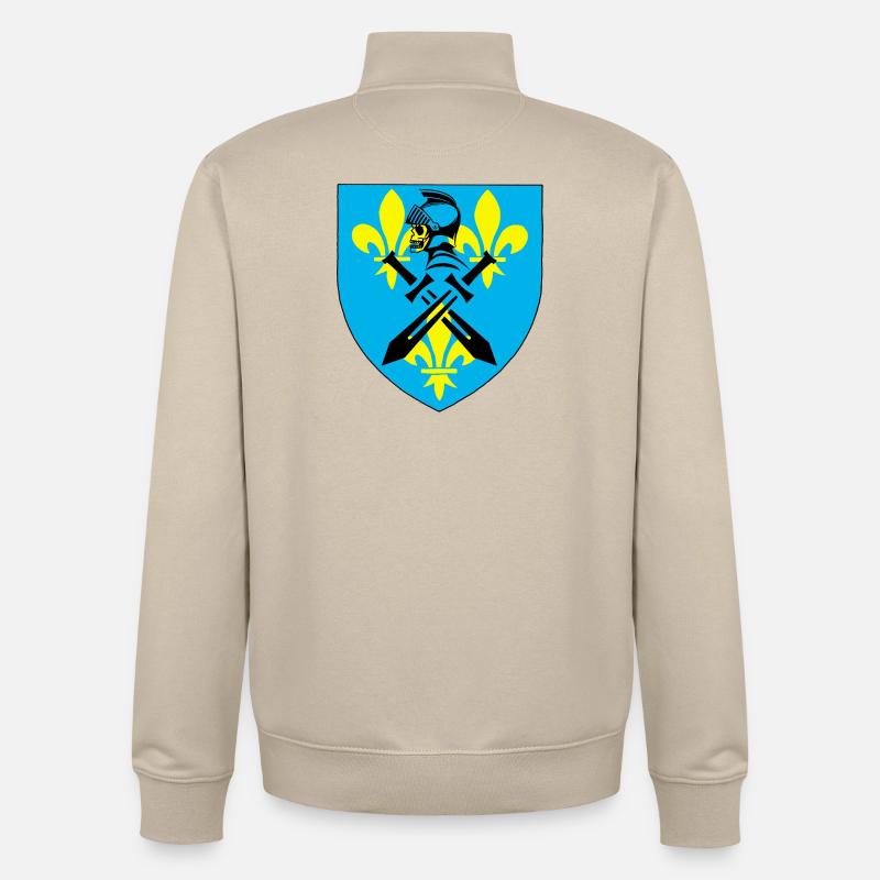 Schwarzer Ritter und mittelalterliches Wappen - Unisex Organic Zip Sweatshirt von Stanley/Stella - Cremebeige