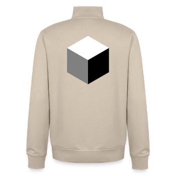 Geometrische Würfel-Silhouette - Unisex Organic Zip Sweatshirt von Stanley/Stella - Cremebeige - Hinten - AI Model Male 185 dark (185cm)