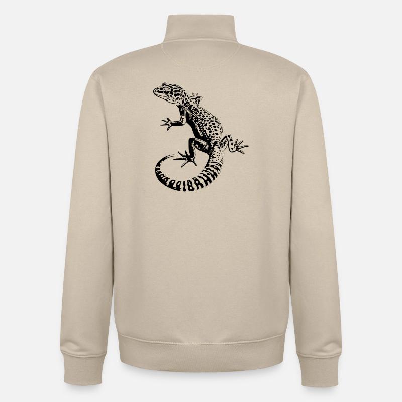 Léopardgecko - Sweat zippé unisexe en coton bio Stanley/Stella - beige crème