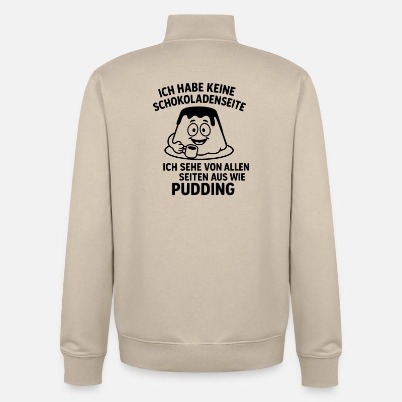 pudding schokoladenseite - Unisex Organic Zip Sweatshirt von Stanley/Stella - Cremebeige