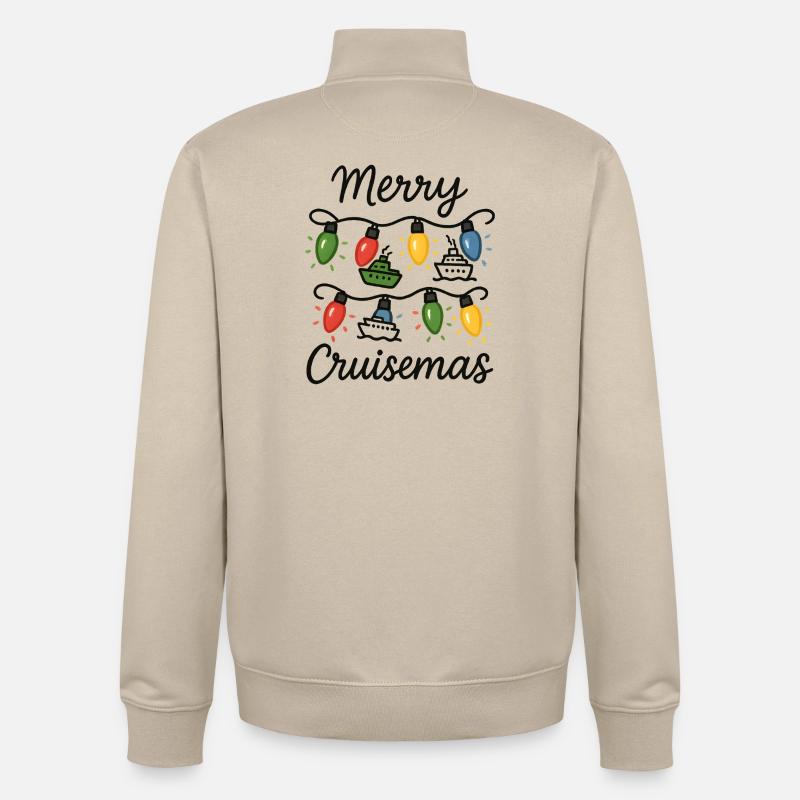 Le Noël de Merry Cruisema - Sweat zippé unisexe en coton bio Stanley/Stella - beige crème
