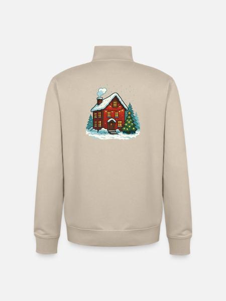 Winter house with lights - Unisex Organic Zip Sweatshirt by Stanley/Stella - desert dust