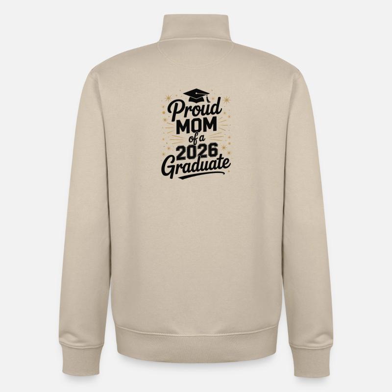 Fière maman d’un diplômé de 2026 - Sweat zippé unisexe en coton bio Stanley/Stella - beige crème