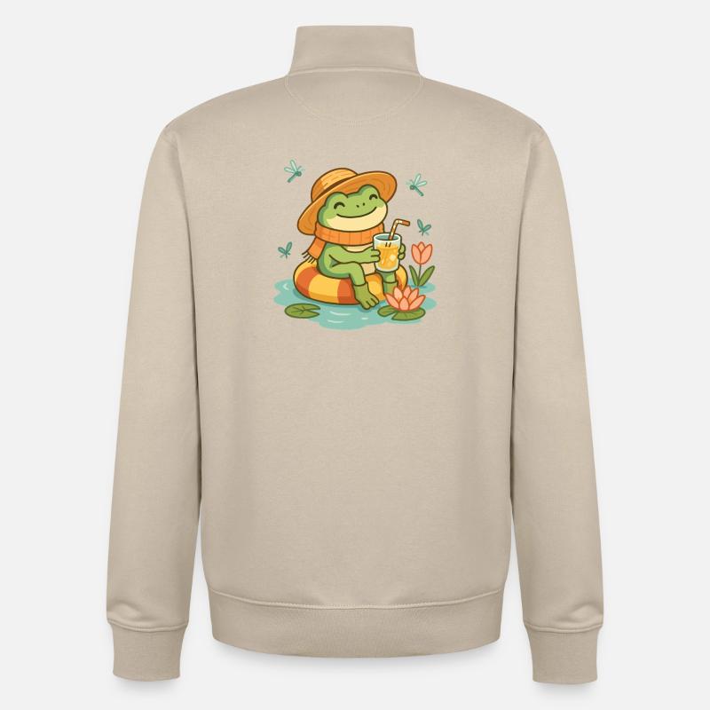 Grenouille d’été – Grenouille douillette avec limonade - Sweat zippé unisexe en coton bio Stanley/Stella - beige crème