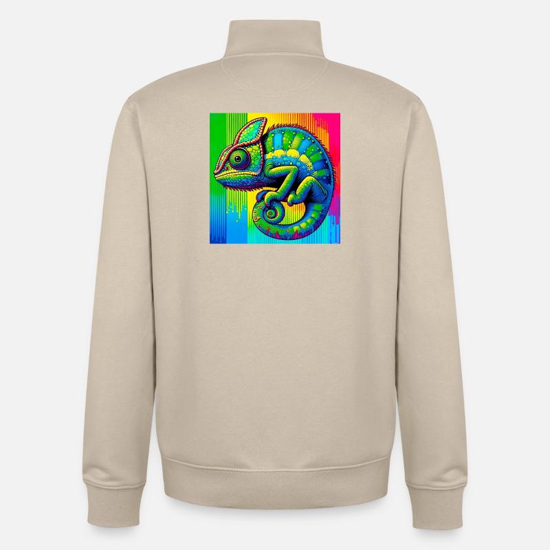 caméléon - Sweat zippé unisexe en coton bio Stanley/Stella - beige crème