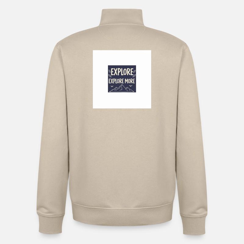 Explore More Bergabenteuer - Unisex Organic Zip Sweatshirt von Stanley/Stella - Cremebeige