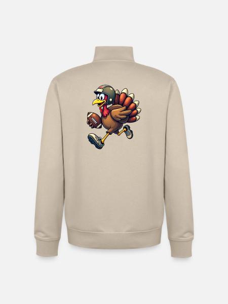 Thanksgiving Football Truthahn - Unisex Organic Zip Sweatshirt von Stanley/Stella - Cremebeige