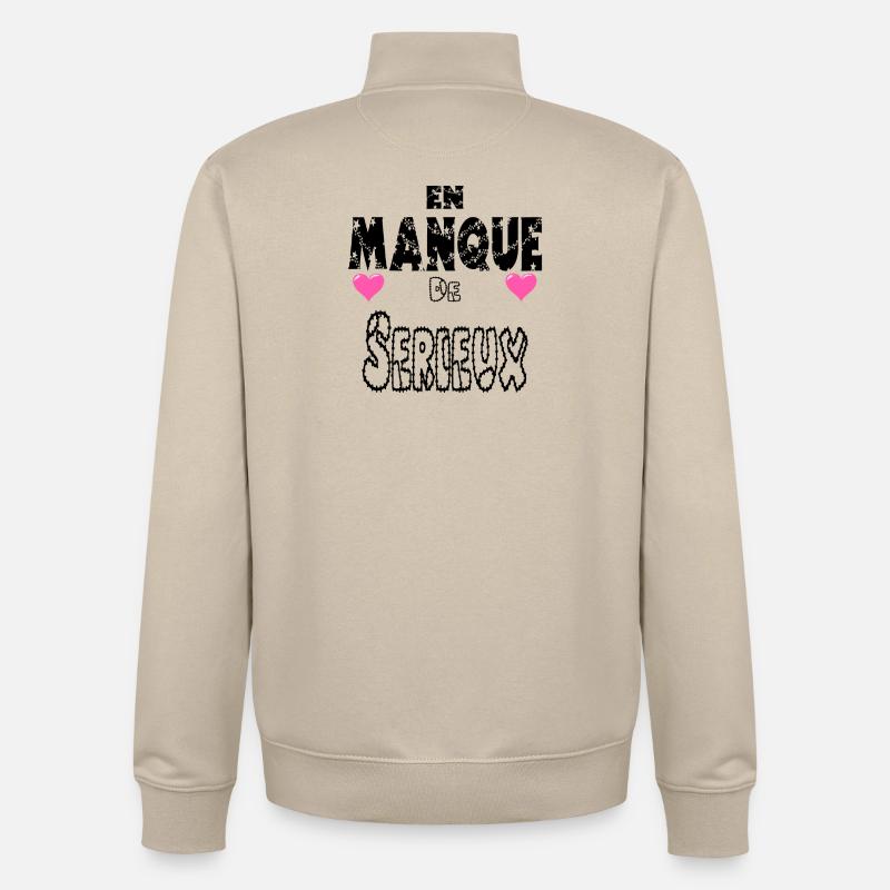Lacking Seriousness - Unisex Organic Zip Sweatshirt by Stanley/Stella - desert dust