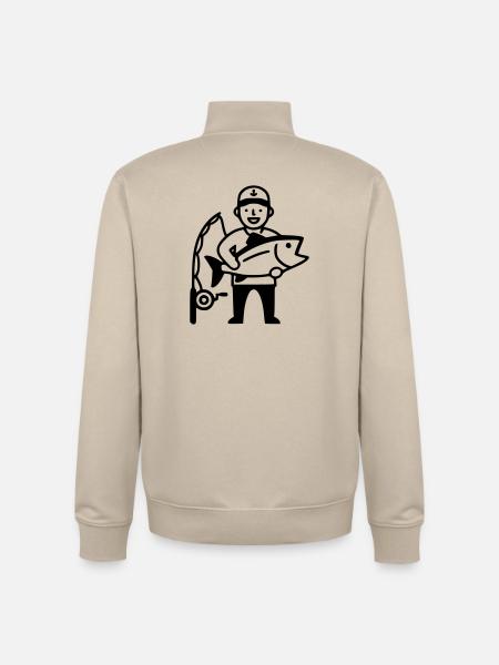 Fishing-proud-angler-big-catch-2 - Unisex Organic Zip Sweatshirt by Stanley/Stella - desert dust