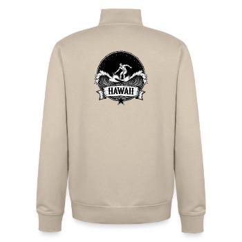 Hawaii Surfer Wellenreiter auf Pazifikwelle - Unisex Organic Zip Sweatshirt von Stanley/Stella - Cremebeige - Hinten - AI Model Male 185 dark (185cm)