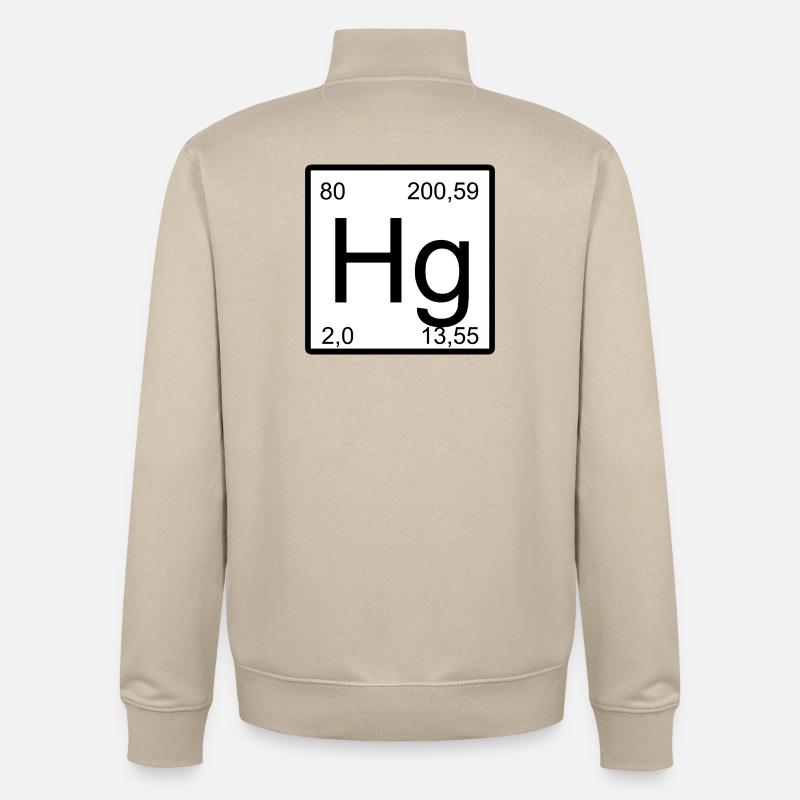 Conception minimale du tableau périodique Hg - Sweat zippé unisexe en coton bio Stanley/Stella - beige crème