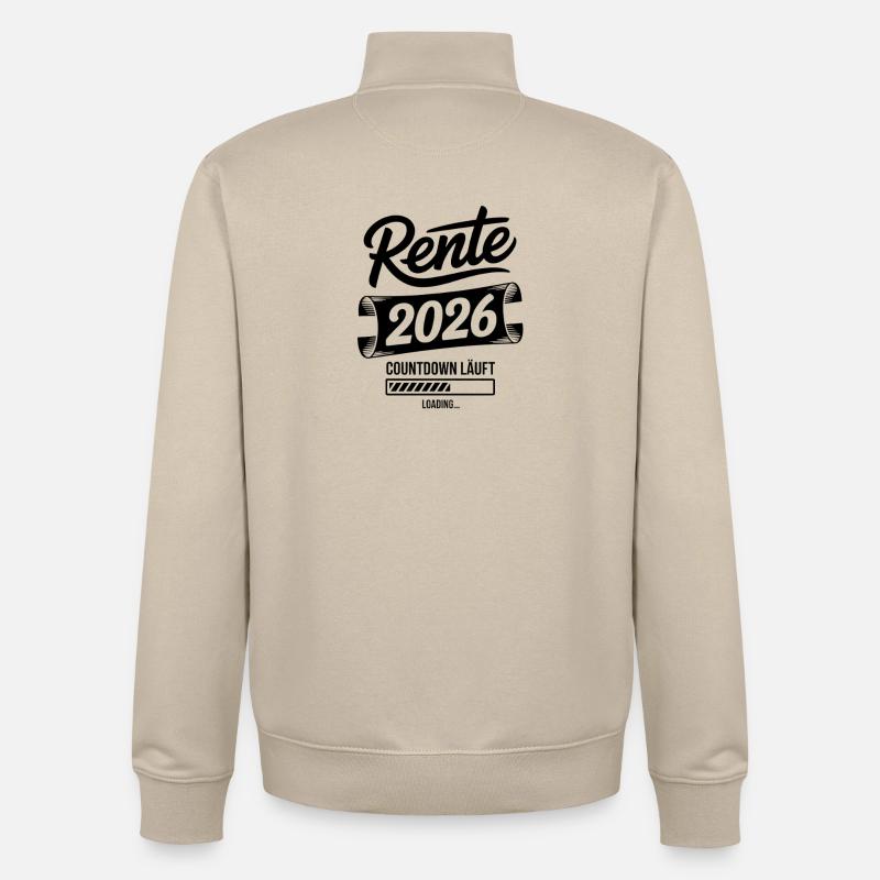 Pension 2026 Countdown Chart - Unisex Organic Zip Sweatshirt by Stanley/Stella - desert dust