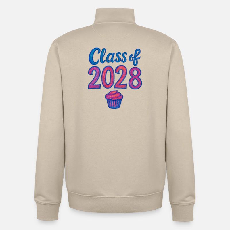 Cupcake-Gradient der Klasse 2028 - Unisex Organic Zip Sweatshirt von Stanley/Stella - Cremebeige