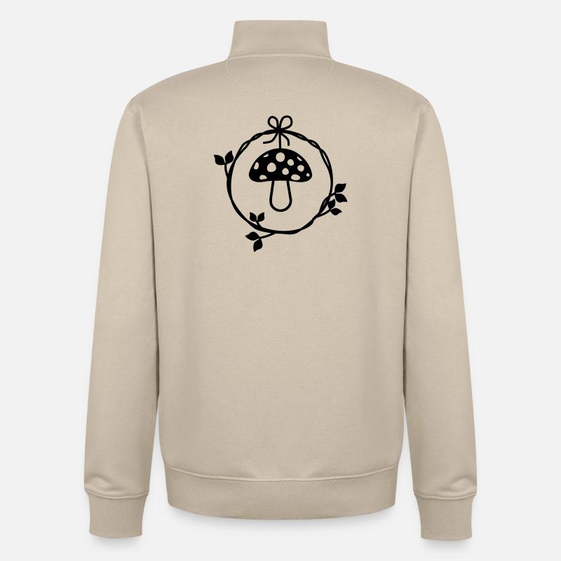 Toadstool in the wreath of leaves - Unisex Organic Zip Sweatshirt by Stanley/Stella - desert dust