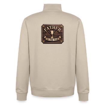 Vater des Jahres - Lustiger Papa T-Shirt - Unisex Organic Zip Sweatshirt von Stanley/Stella - Cremebeige - Hinten - AI Model Male 185 dark (185cm)