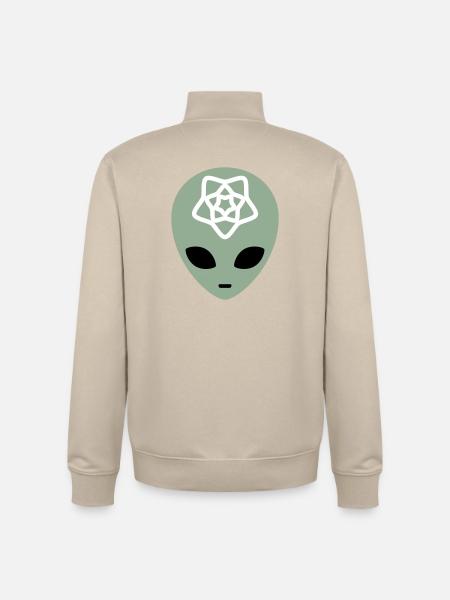 Geometric Alien Mindscape - Unisex Organic Zip Sweatshirt by Stanley/Stella - desert dust
