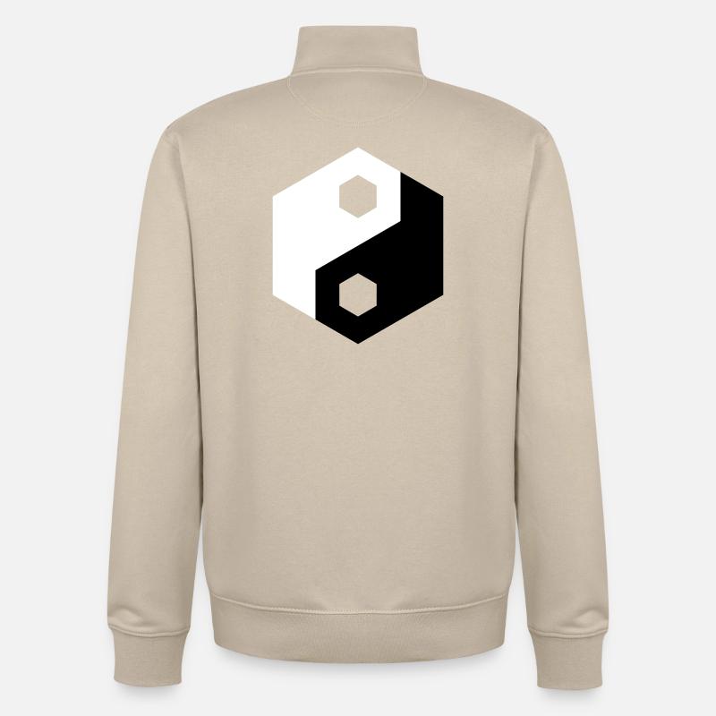 Hex-Ausschnitt Yin Yang - Unisex Organic Zip Sweatshirt von Stanley/Stella - Cremebeige
