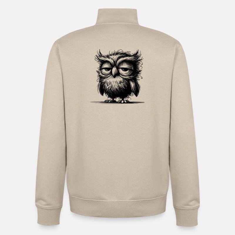Owl, I'm not grumpy, just not well rested - Unisex Organic Zip Sweatshirt by Stanley/Stella - desert dust
