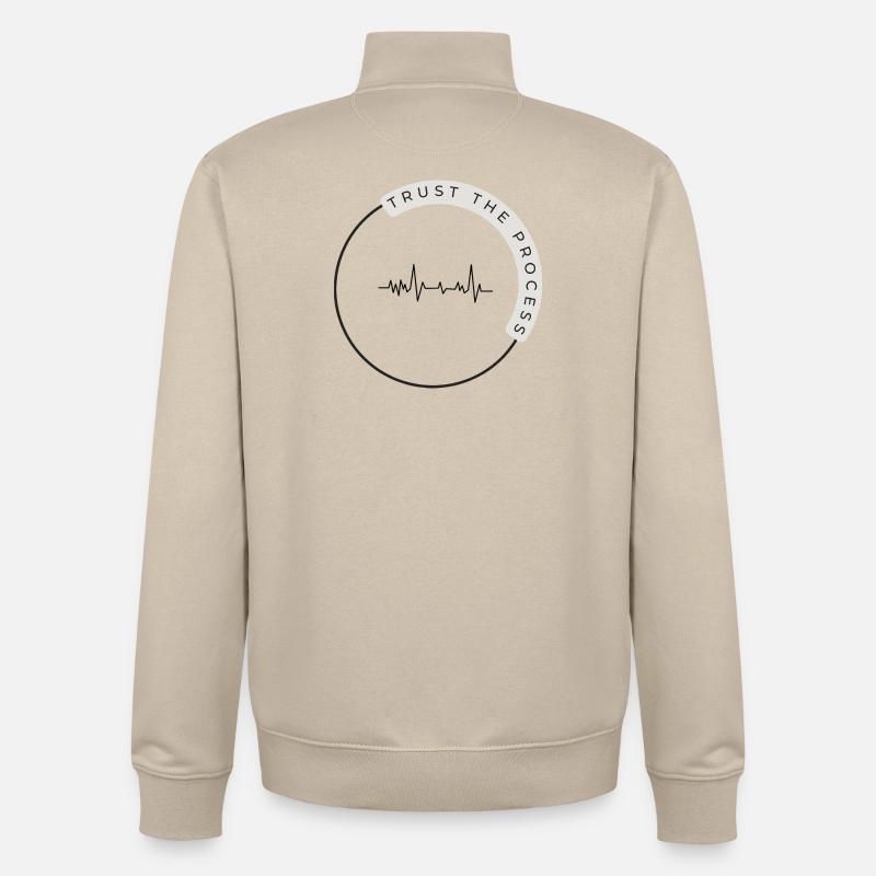 Trust The Process – Minimalistisches Mindset Shirt - Sweat zippé unisexe en coton bio Stanley/Stella - beige crème