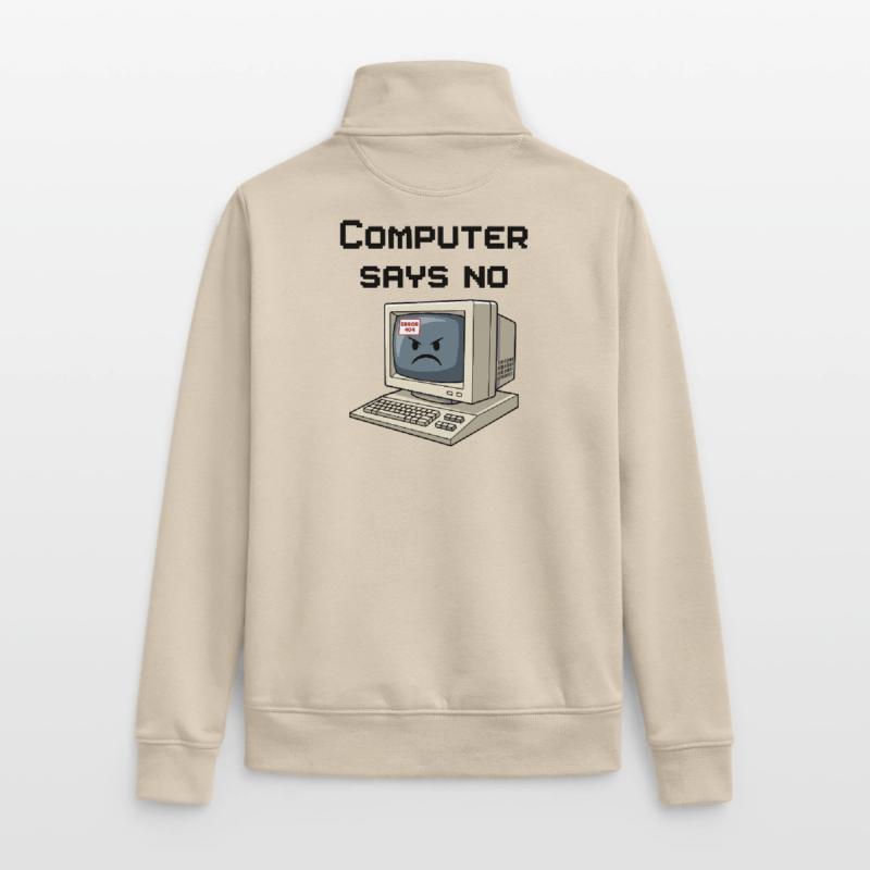 Retro Computer 404 Error Unisex Organic Zip Sweatshirt by Stanley/Stella