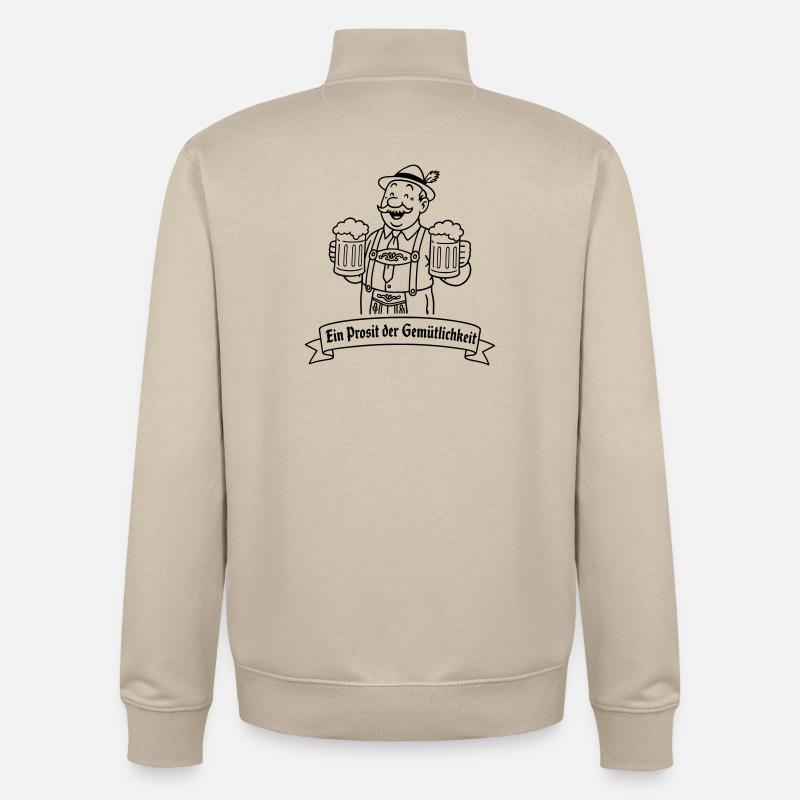 Herr Bier - Ein Prosit der Gemütlichkeit - Unisex Organic Zip Sweatshirt by Stanley/Stella - desert dust