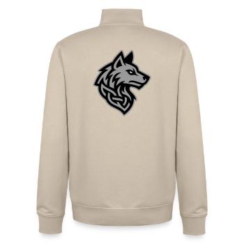 Wolf Kopf Wikinger - Unisex Organic Zip Sweatshirt von Stanley/Stella - Cremebeige - Hinten - AI Model Male 185 dark (185cm)