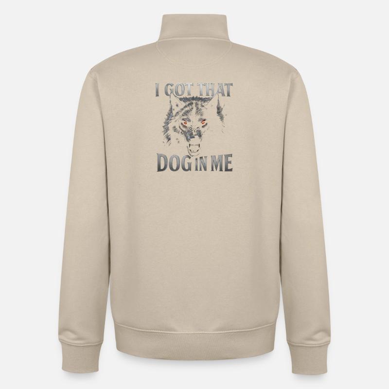 Wolfsblick – Chien en moi - Sweat zippé unisexe en coton bio Stanley/Stella - beige crème