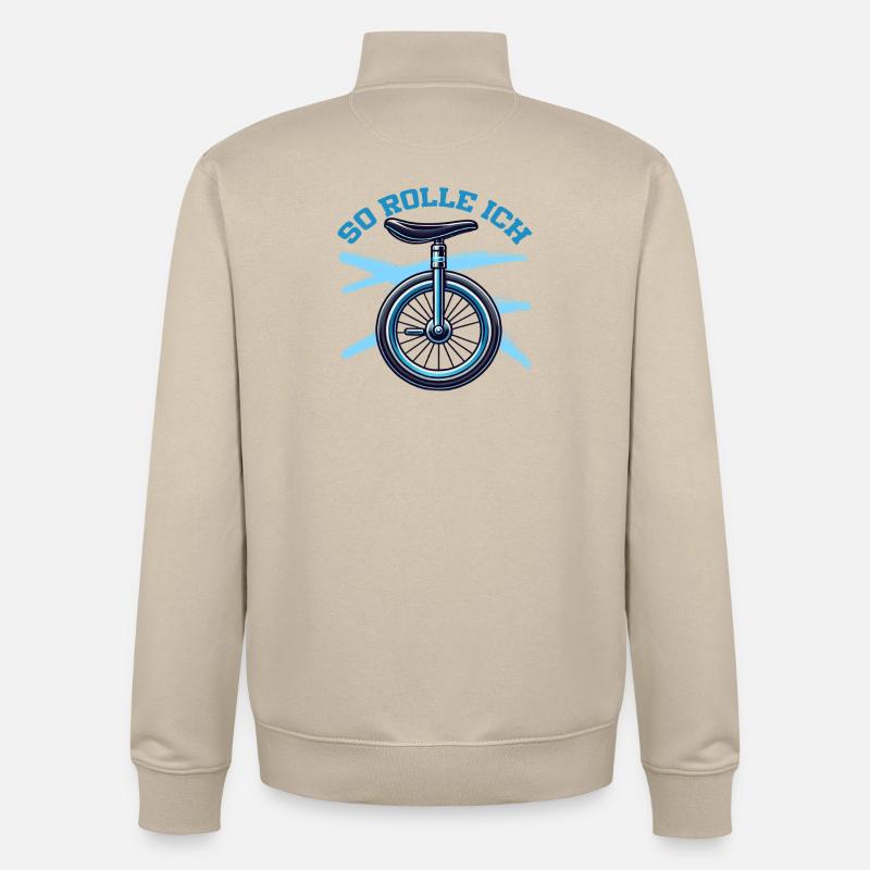 So Rolle Ich Einrad Einradfahrer - Unisex Organic Zip Sweatshirt von Stanley/Stella - Cremebeige