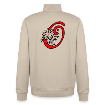 Buchstabe O Initiale - Unisex Organic Zip Sweatshirt von Stanley/Stella - Cremebeige - Hinten - AI Model Male 185 dark (185cm)